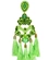 Brinco verde com strass e franjas longas chique e impactante