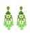 Brinco verde com strass e franjas longas chique e impactante