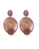 Brinco chique rosa com strass e bordado dourado, elegante para presente