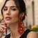 Brinco feminino longo com strass coral, pedraria brilhante e estilo luxuoso
