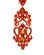 Brinco feminino longo com strass coral, pedraria brilhante e estilo luxuoso