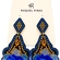 Brinco artesanal flor azul royal com cristais e miçangas