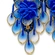 Brinco artesanal flor azul royal com cristais e miçangas